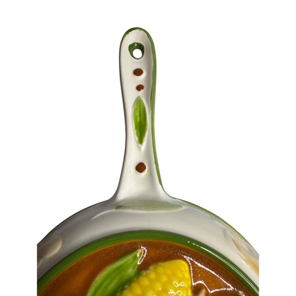 Gailstyn Sutton Towle Ceramic Wall Hanging Skillet 3D Veggies - Picture 2 of 5